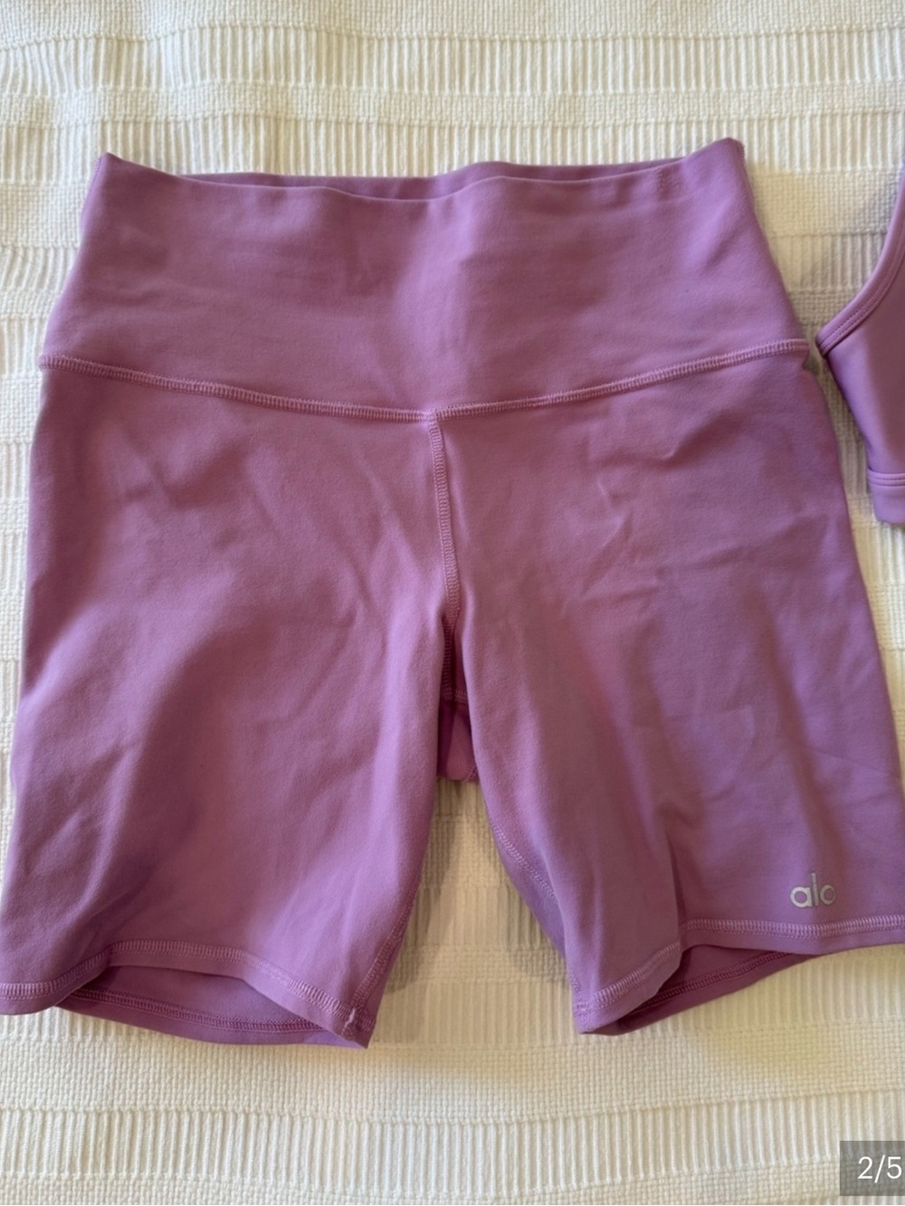ALO Yoga Mauve-Purple High-Rise Bike Shorts